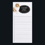Rough Collie Shopping List Magnetic Notepad<br><div class="desc">Adorable things to fetch Rough Collie dog with a black chalkboard frame personalized with your name.</div>