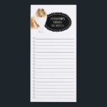 Rough Collie Shopping List Magnetic Notepad<br><div class="desc">Adorable things to fetch Rough Collie dog with a black chalkboard frame personalized with your name.</div>