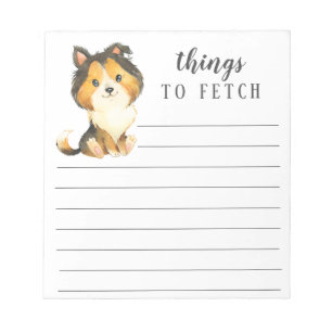 Rough Collie Things to Fetch Notepad