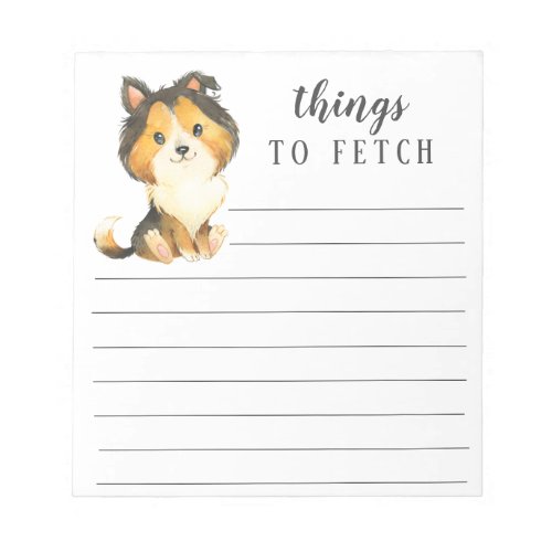 Rough Collie Things to Fetch Notepad