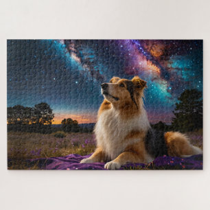 Rough Collie Under the Stars Jigsaw Puzzle