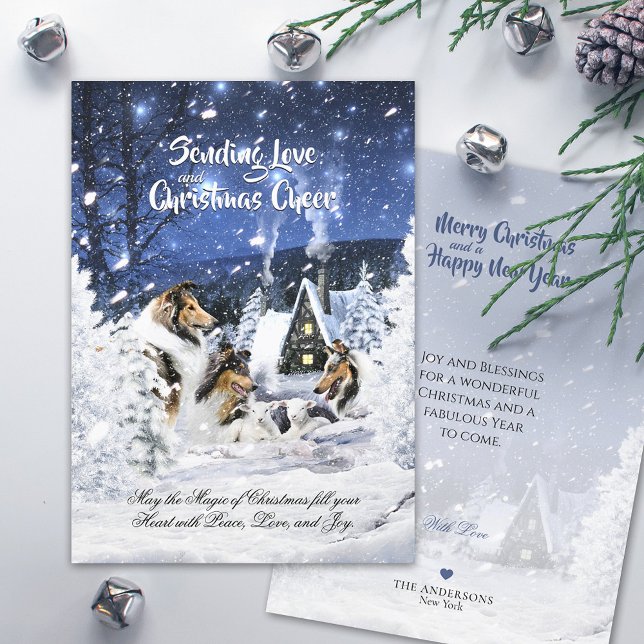 Rough Collies & Lambs in Snowfall - Christmas Card (Creator Uploaded)