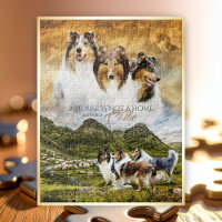 Rough Collies Portrait & Sheep Herding + Quote -