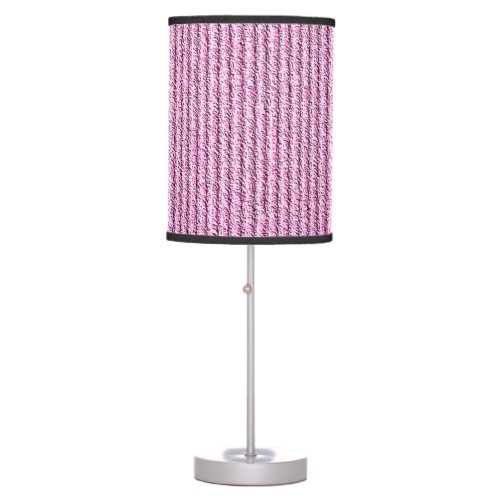 Rough Corduroy Stripes in Warm Pink Table Lamp