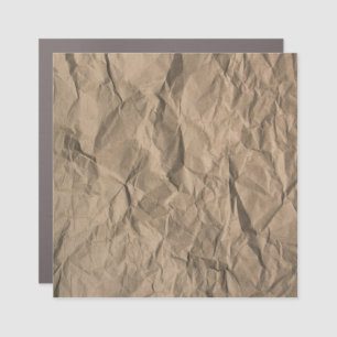 Rough crumpled paper: recycled texture car magnet