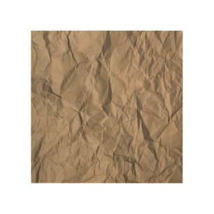Rough crumpled paper: recycled texture wood wall art
