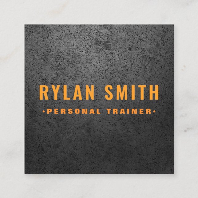 Rough dark bold masculine modern square business card (Front)