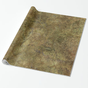 Rough Earth Tone & Green Stone Wrapping Paper