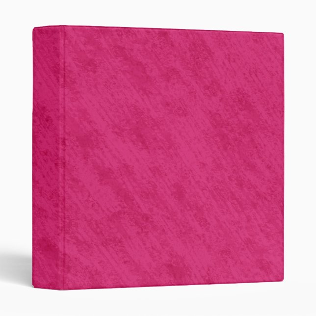 Rough Grungy Velvet Texture: Bright Hot Pink 3 Ring Binder (Front/Spine)