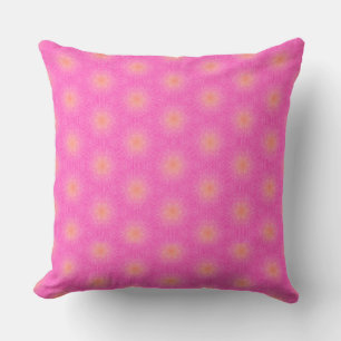 Rough Hot Pink with Orange Patches Throw Pillow