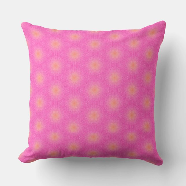 Rough Hot Pink with Orange Patches  Throw Pillow (Front)