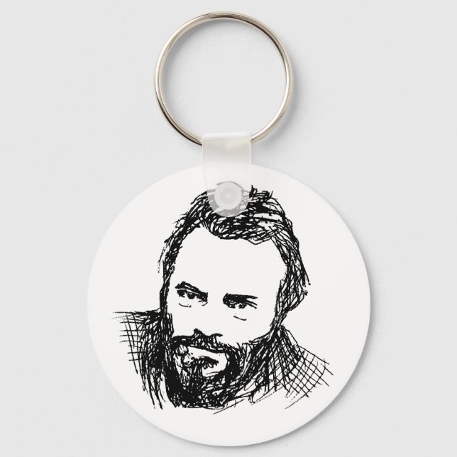 Rough Ink Sketch of Hitch Keychain (Front)