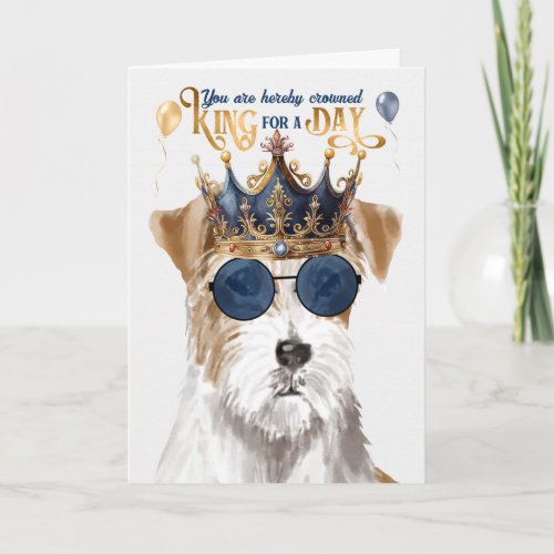 Rough Jack Russell Dog King for Day Funny Birthday Card