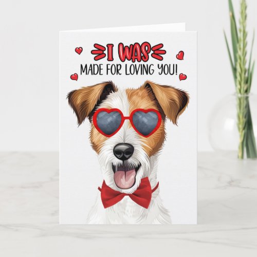 Rough Jack Russell Dog Loving You Valentine Holiday Card