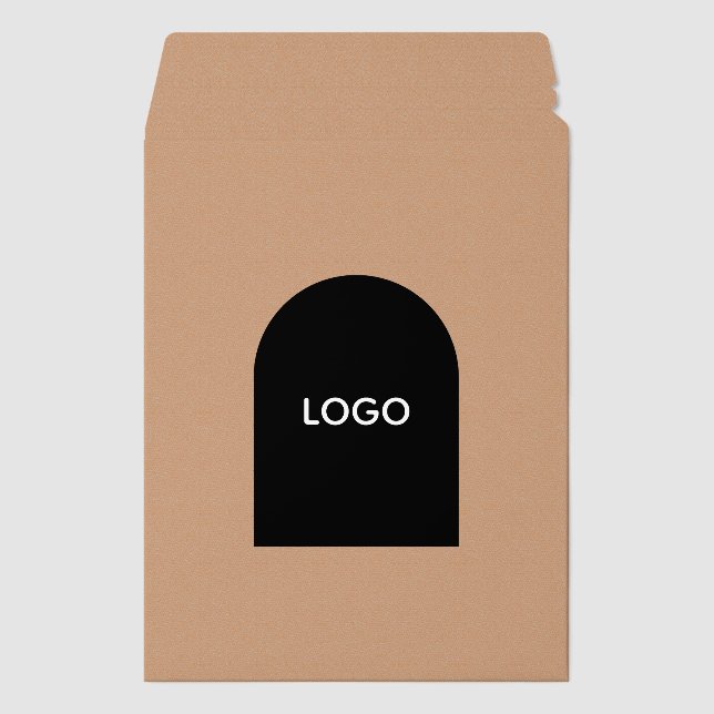 Rough Light Tan Texture with Logo Envelope Mailers (Front)
