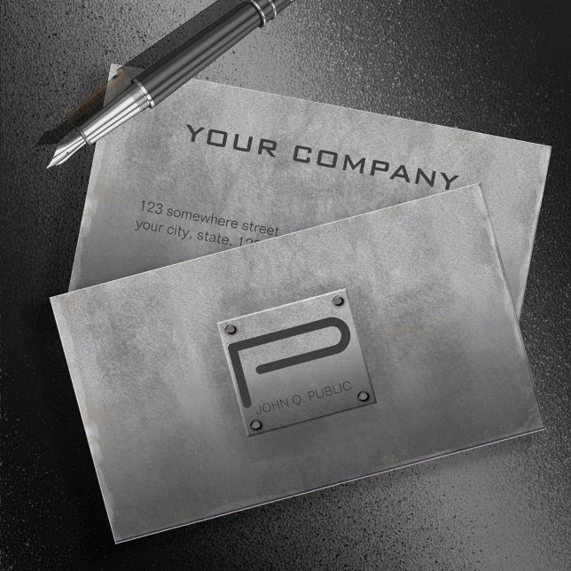 Rough Metal Plate Gray ID327 Business Card (Creator Uploaded)