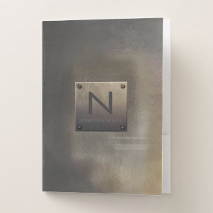 Rough Metal Plate Tarnished ID327 Pocket Folder