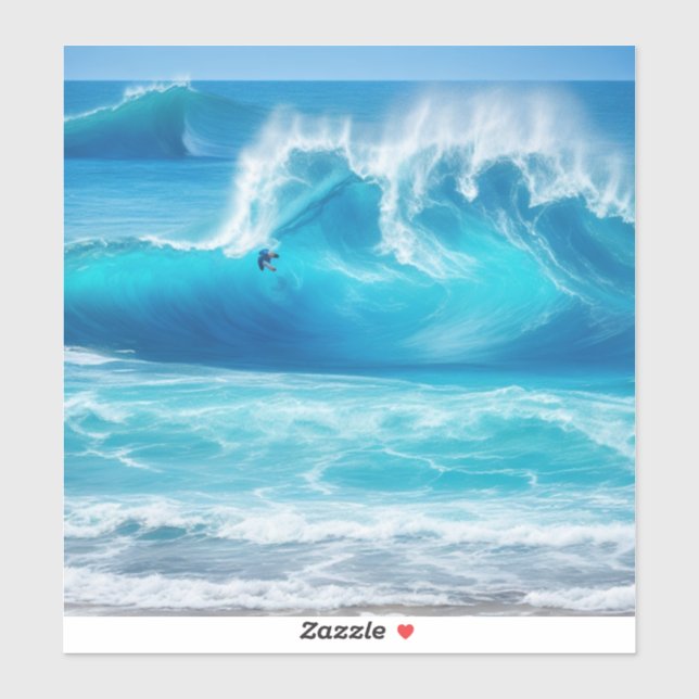 Rough Ocean Blue Waves Sticker (Sheet)