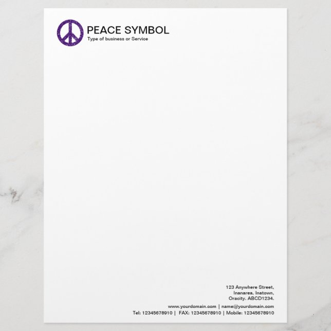Rough Peace - Deep Purple Letterhead (Front)