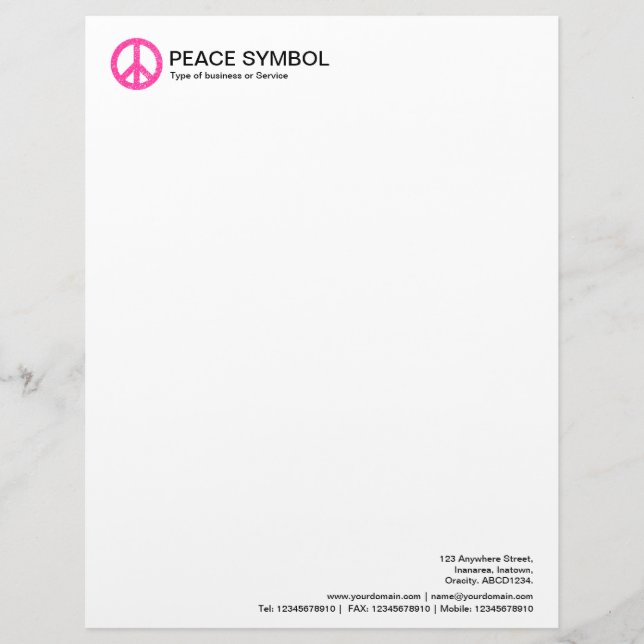 Rough Peace - Hot Pink Letterhead (Front)