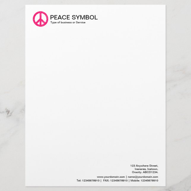 Rough Peace - Neon Red Letterhead (Front)