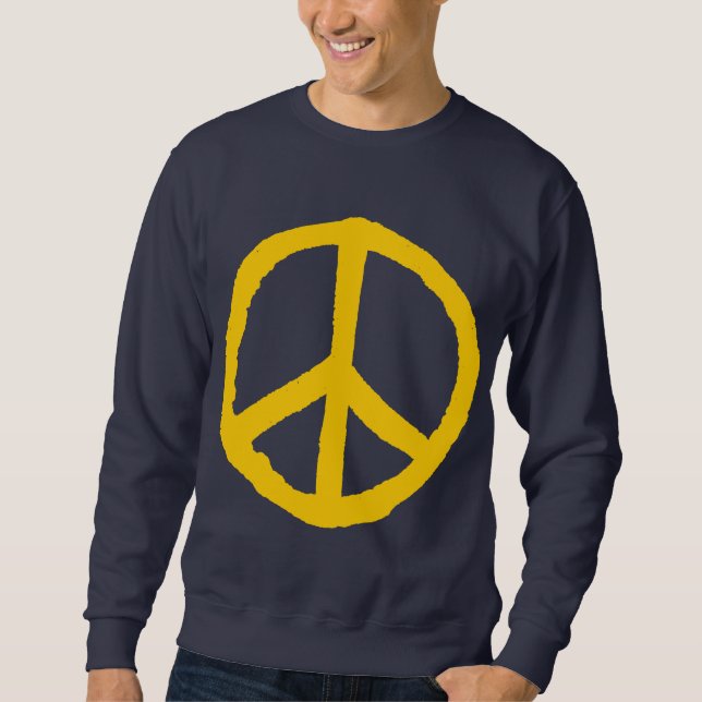 Rough Peace Symbol - Amber on Dark Sweatshirt (Front)