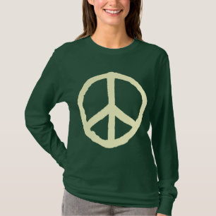 Rough Peace Symbol - Cream on Dark T-Shirt