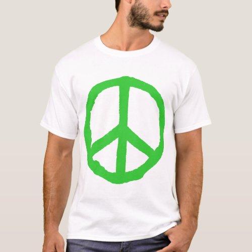 Rough Peace Symbol _ Green T_Shirt