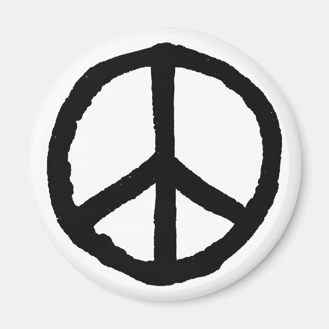 Rough Peace Symbol Magnet (Front)