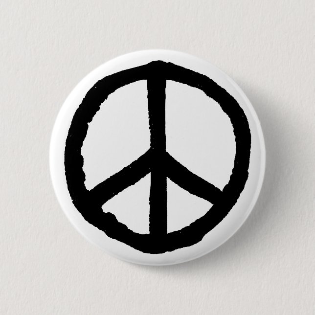 Rough Peace Symbol Pinback Button (Front)