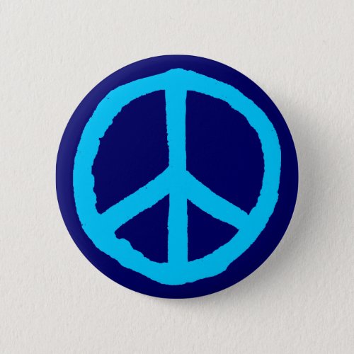 Rough Peace Symbol _ Shades of Blue Button