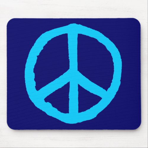 Rough Peace Symbol _ Shades of Blue II Mouse Pad