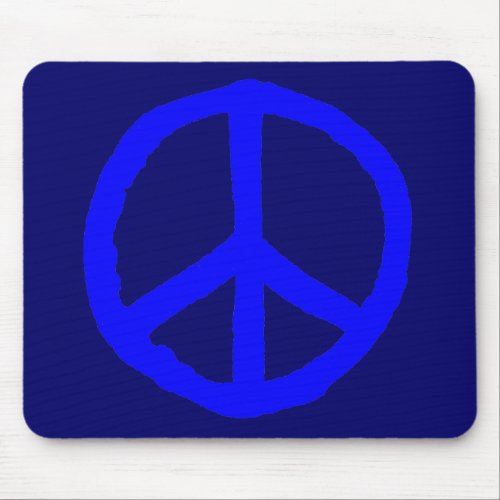 Rough Peace Symbol _ Shades of Blue Mouse Pad