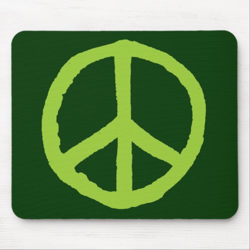 Rough Peace Symbol _ Shades of Green II Mouse Pad