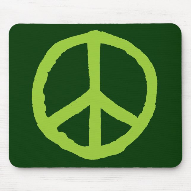 Rough Peace Symbol - Shades of Green II Mouse Pad (Front)