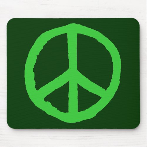 Rough Peace Symbol _ Shades of Green Mouse Pad