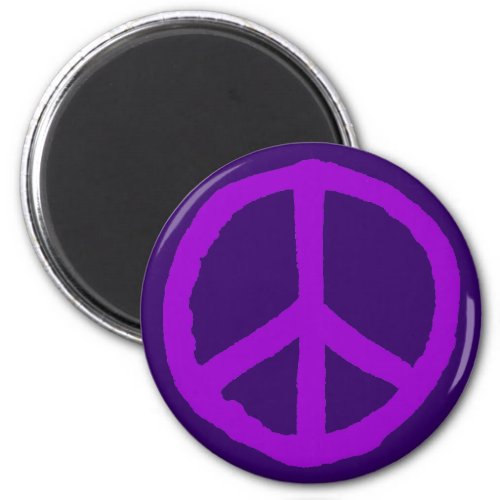 Rough Peace Symbol _ Shades of Purple Magnet