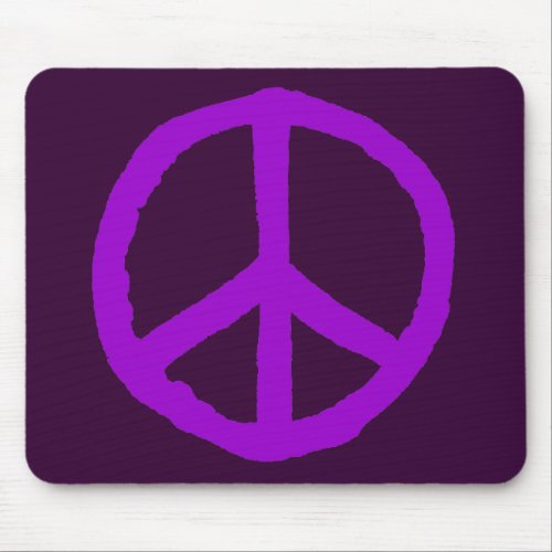 Rough Peace Symbol _ Shades of Purple Mouse Pad