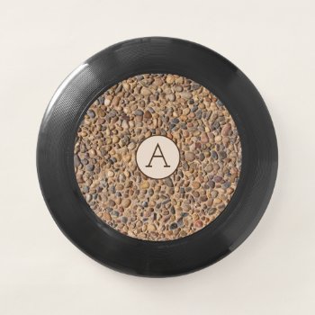 Rough Pebble Stones Photo With Monogram Wham-o Frisbee by KreaturRock at Zazzle