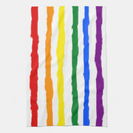 Rough Rainbow Stripes on Custom Color Kitchen Towel