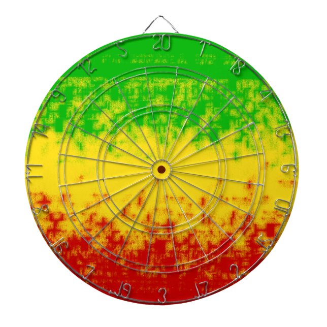 Rough Rasta Design Dartboard With Darts (Front)