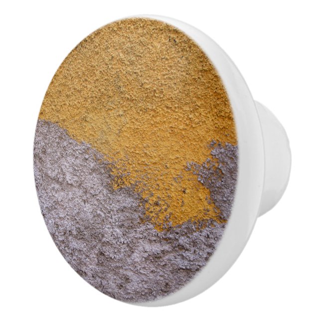 Rough Raw Beton Construction Wall Yelllow Gray Ceramic Knob (Right)