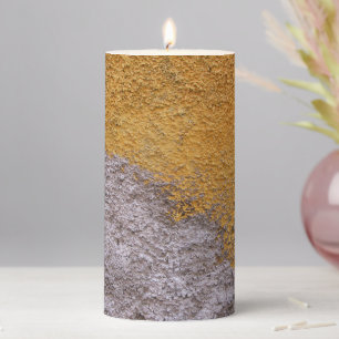 Rough Raw Beton Construction Wall Yelllow Gray Pillar Candle