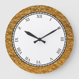Rough Raw Beton Yellow Construction Wall Large Clock