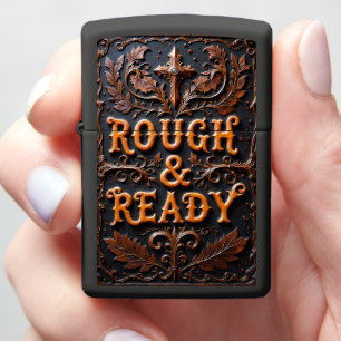 Rough Ready Embossed Cross Religious Zippo Lighter