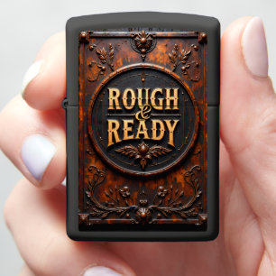 Rough Ready Embossed Rusted Circular Medallion Zippo Lighter
