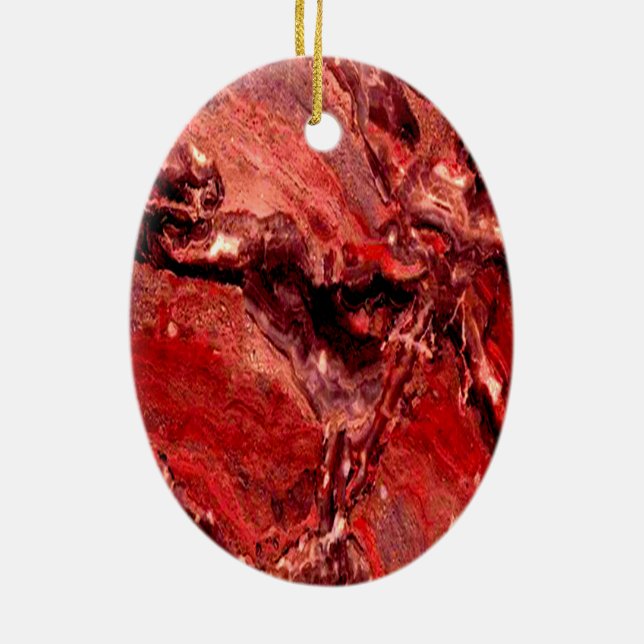 Rough Red Rocks Mars Ceramic Ornament (Back)