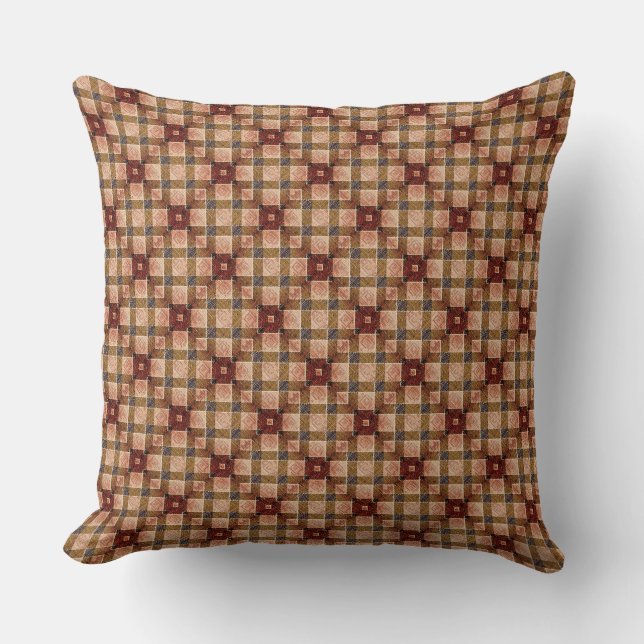 Rough reddish brown chess parts generating squares throw pillow (Front)