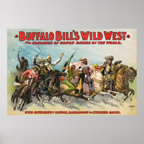 ROUGH RIDERS of BUFFALO BILL SHOW 1898 Poster