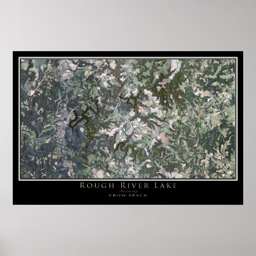 Rough River Lake Kentucky Satellite Poster Map